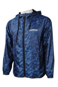 J787 made blue camouflage hooded zipper style